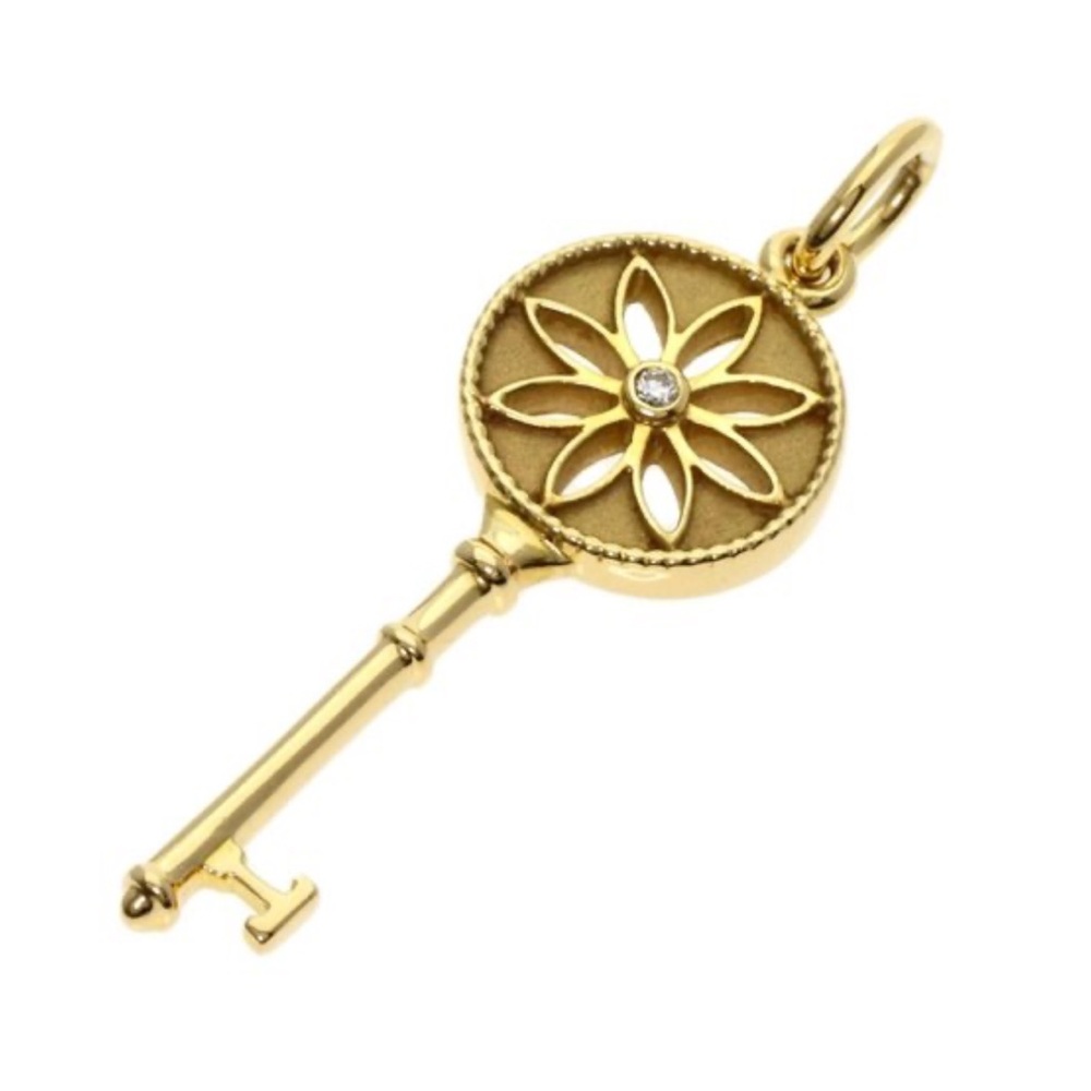 💎🔑 Tiffany 18K Gold and Diamond Daisy Key, 2.5” long
